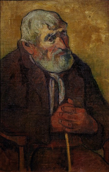 Old man with walking stick a Paul Gauguin