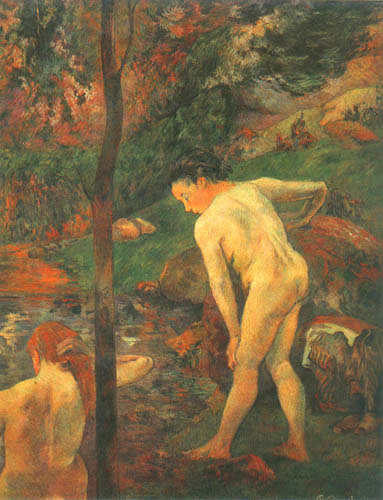 Taking a bath a Paul Gauguin