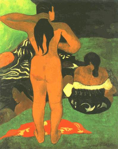 Tahitierinnen taking a bath a Paul Gauguin