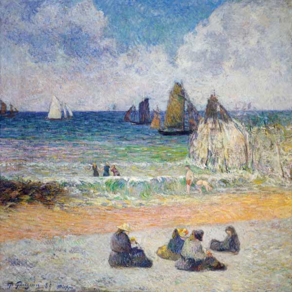 The Beach at Dieppe a Paul Gauguin