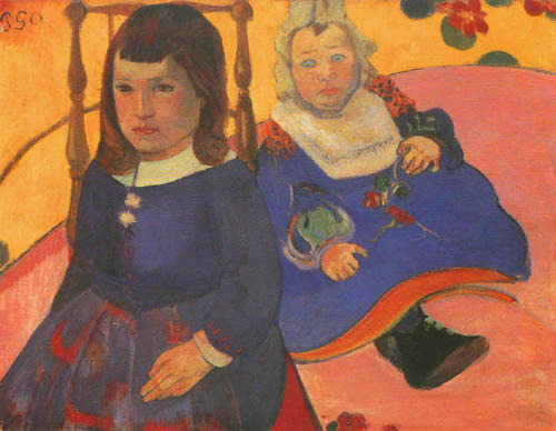 Portrait two children (Paul and Jean Schuffenecker) a Paul Gauguin