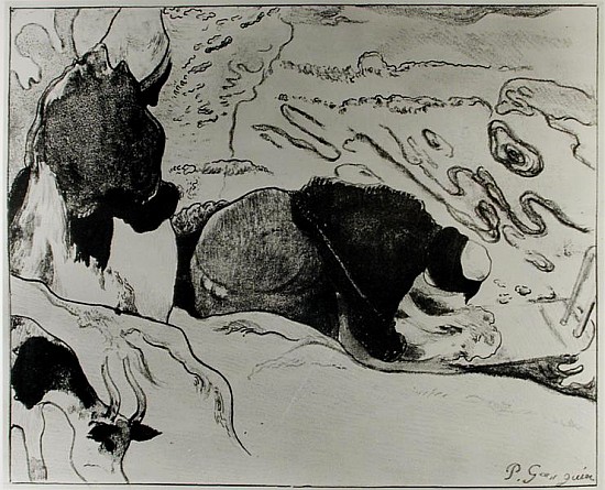 Breton Washerwomen, 1889 (zincograph on paper) a Paul Gauguin