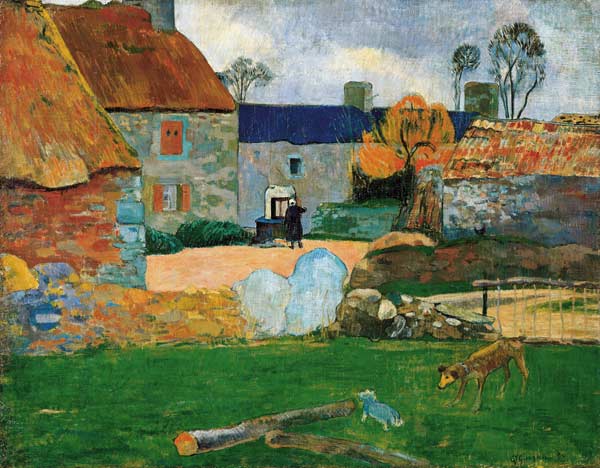 Das blaue Dach oder das Bauernhaus in Pouldu a Paul Gauguin