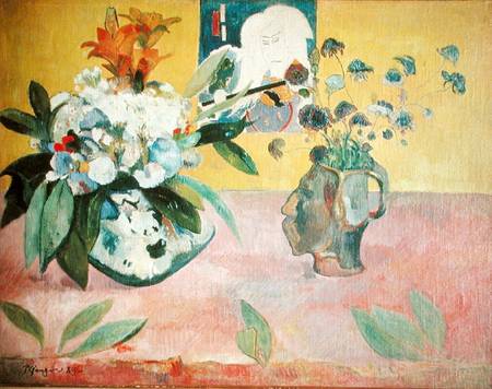 Flowers and a Japanese Print a Paul Gauguin