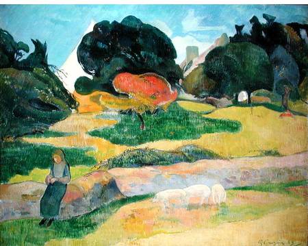 Girl Herding Pigs a Paul Gauguin