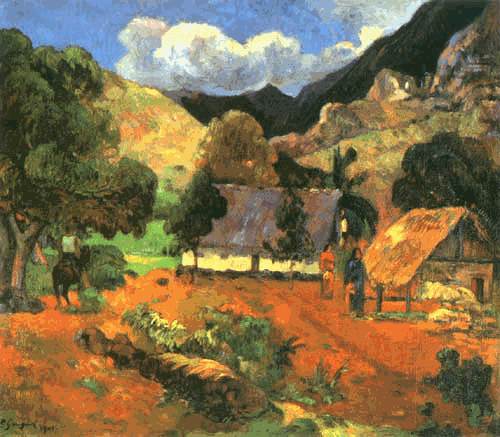 Landscape with three persons a Paul Gauguin