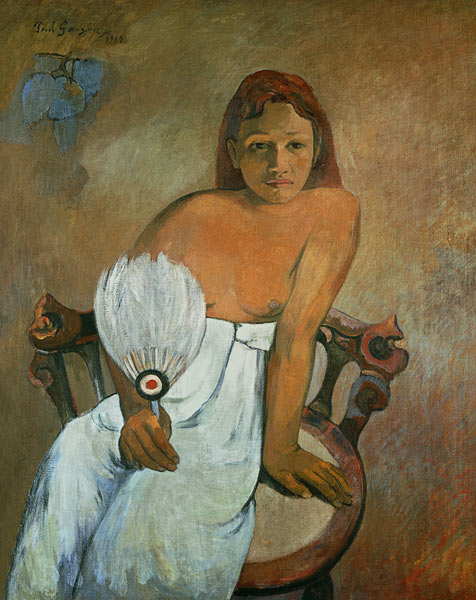 Girl with fan a Paul Gauguin
