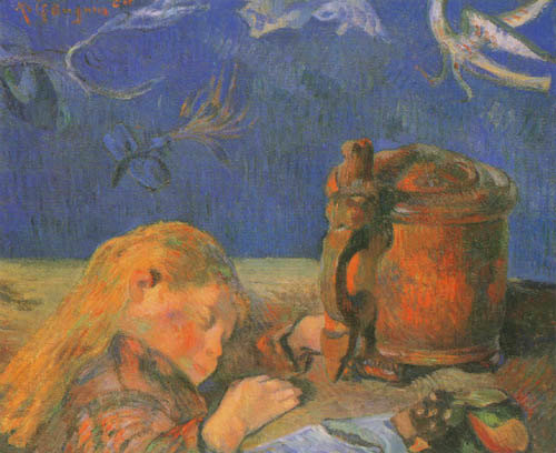 Sleeping child a Paul Gauguin