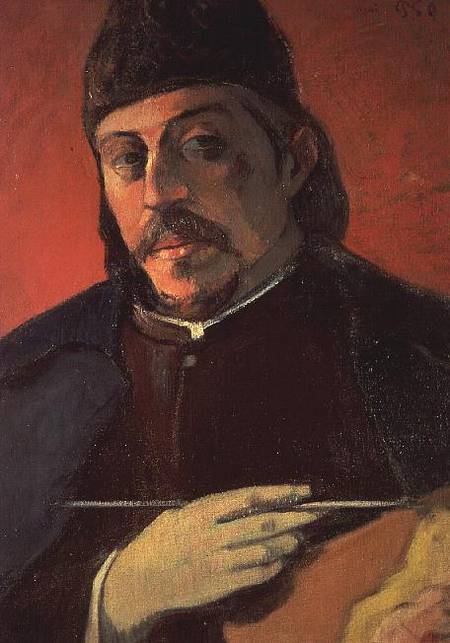 Self portrait with a Palette a Paul Gauguin