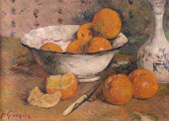 Still life with Oranges, 1881 (oil on canvas) a Paul Gauguin