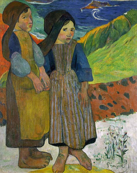 Two Breton Girls by the Sea a Paul Gauguin