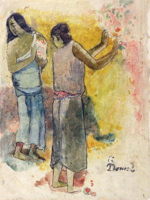 Two Figures, Study for 'Faa Iheiche', 1898 (w/c and pen on paper) a Paul Gauguin