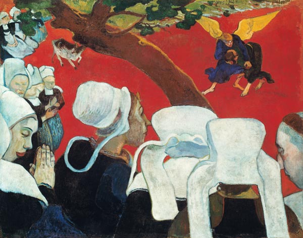 Vision according to the sermon (Jakob struggles with the angel) a Paul Gauguin