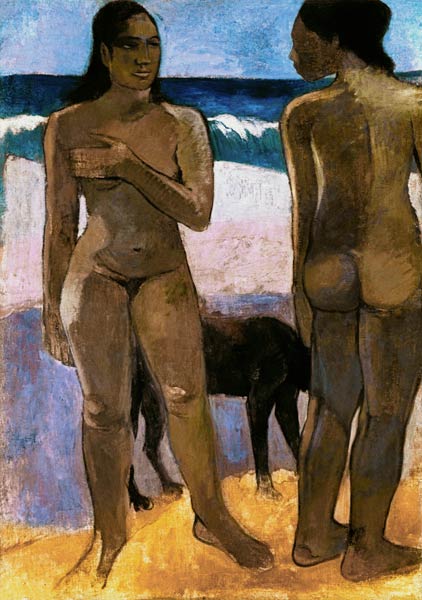 Two Tahitian Women on the Beach a Paul Gauguin