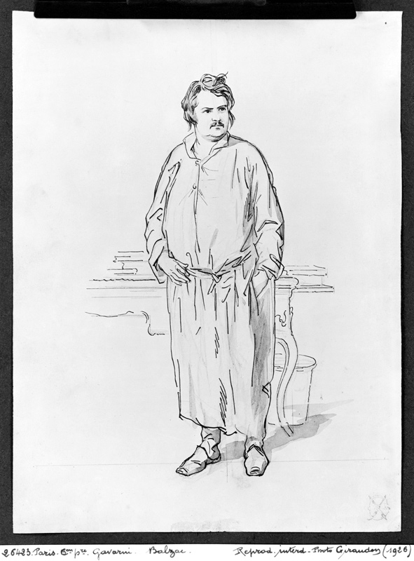 Honore de Balzac (pen & ink & wash on paper) a Paul Gavarni
