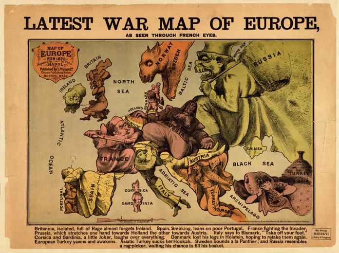 Latest war map of Europe: as seen through French eyes a Paul Hadol