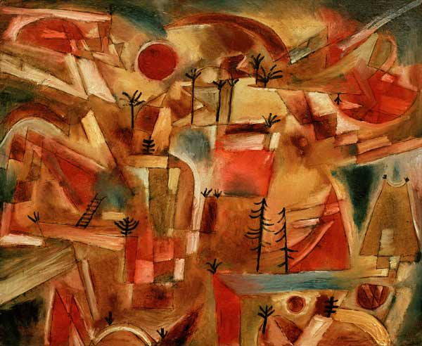 Felslandschaft (mit Palmen und Tannen), a Paul Klee