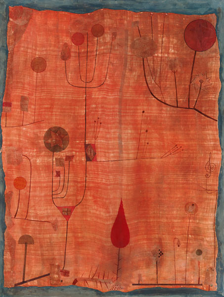 Fruits on red (or: The handkerchief of the violinist) a Paul Klee