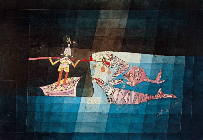 Fight scene out of the funny -- fantastic opera of the seafarers a Paul Klee