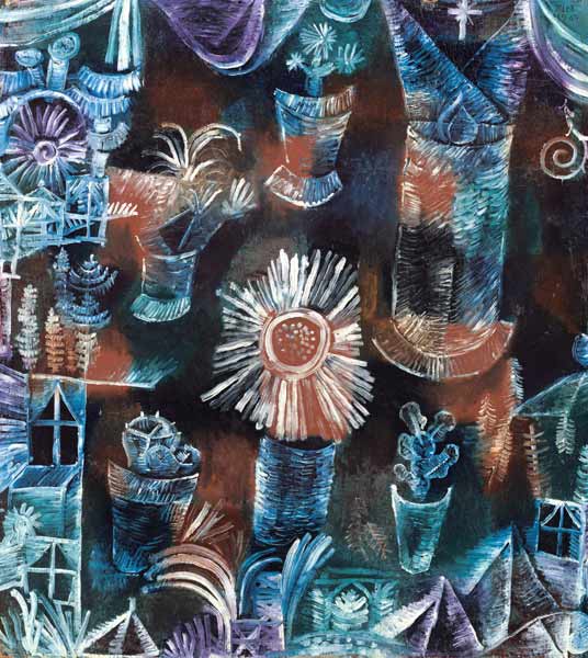 Quiet life with the thistle flower a Paul Klee