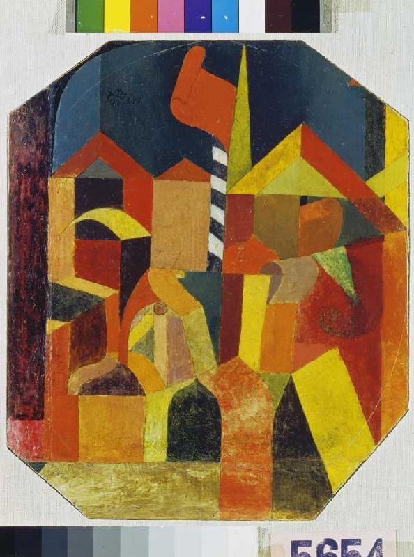 Architecture with the red flag a Paul Klee