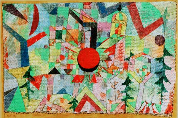 Burg mit untergehender Sonne, a Paul Klee