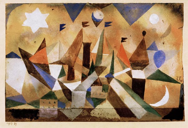 Segelschiffe, den Sturm abwartend, a Paul Klee