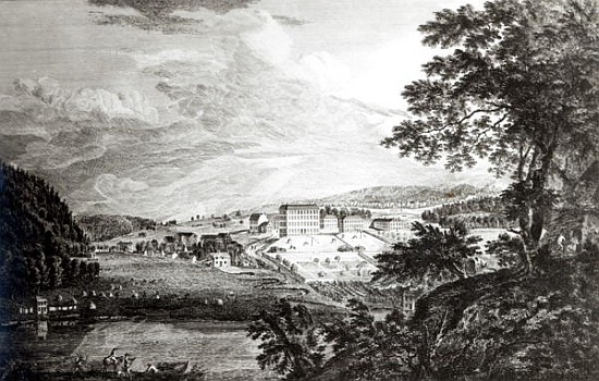 A View of Bethlem the Great Moravian Settlement in the province of Pennsylvania from ''Scenographia  a Paul Sandby