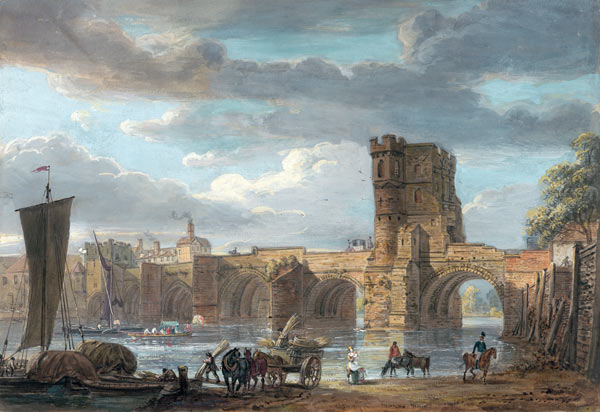 The Old Welsh Bridge, Shrewsbury  on a Paul Sandby