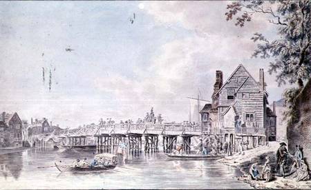 The Old Bridge at Windsor a Paul Sandby