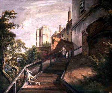 Part of the Hundred Steps and Winchester Tower, Windsor Castle a Paul Sandby