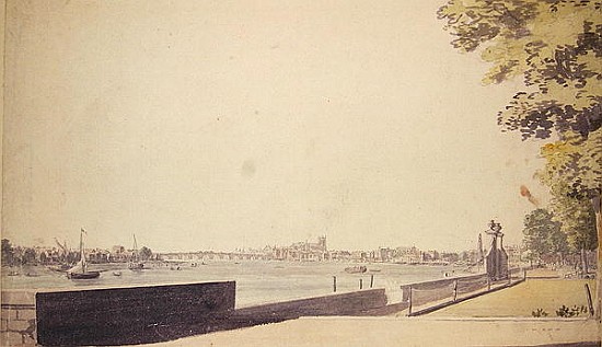 View from Somerset House Garden, looking towards Westminster Bridge a Paul Sandby