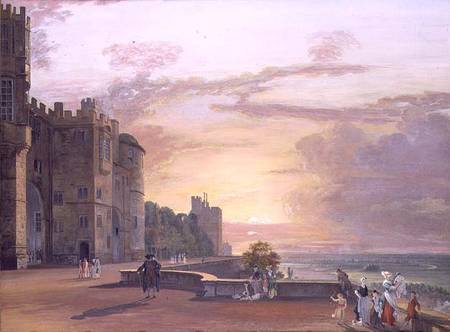 Windsor Castle: North Terrace looking west at sunset a Paul Sandby