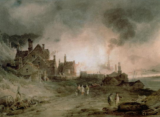 Bedlam Furnace, Madeley Dale, Shropshire, 1803 a Paul Sandby Munn