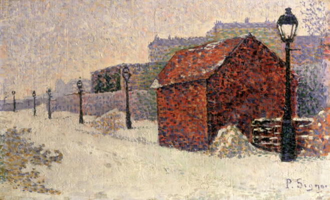 Snow, Butte Montmartre, 1887 (oil on canvas) a Paul Signac