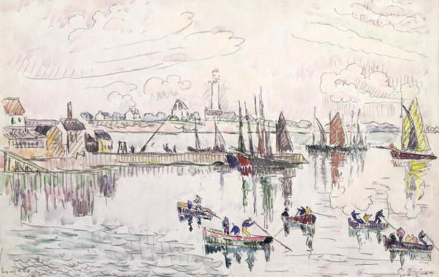 The Port of Lomalo, Brittany, 1922 (w/c & pencil on paper) a Paul Signac