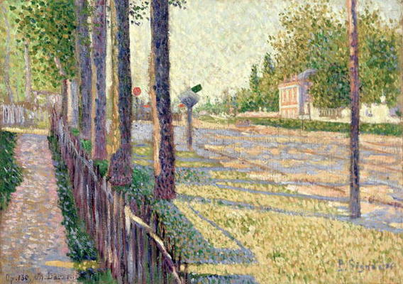 The Railway Junction at Bois-Colombes, or La Route Pontoise, 1886 (oil on canvas) a Paul Signac