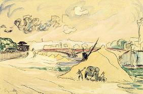 The Pile of Sand, Bercy, 1905 (pencil & w/c on paper)