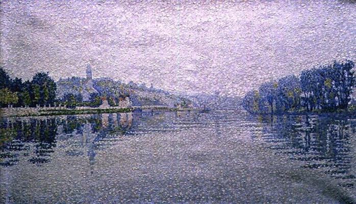 View of the Seine at Herblay, 1889 a Paul Signac