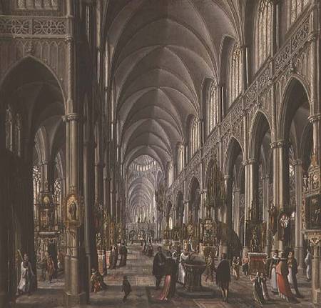 Interior of a Gothic Church a Paul Vredeman de Vries