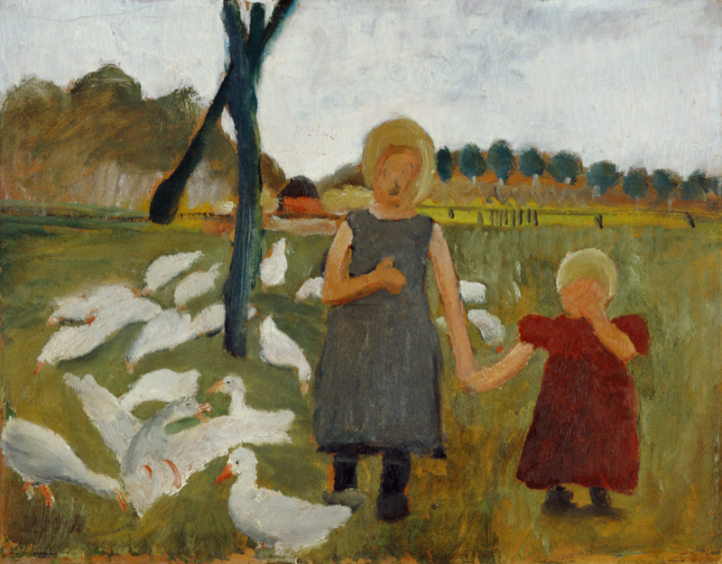 Kinder mit Gänsen a Paula Modersohn-Becker