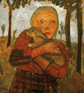 Girl with rabbit