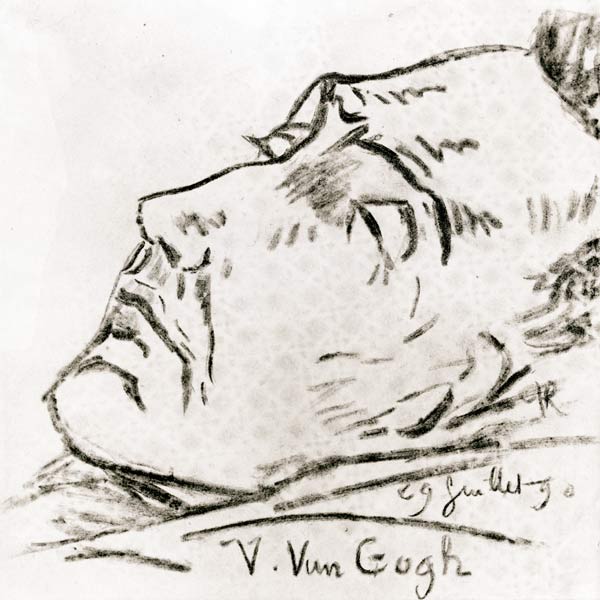 Portrait of Vincent Van Gogh (1853-90) on his deathbed, 29 July 1890 a Paul (Paul Van Ryssel) Gachet
