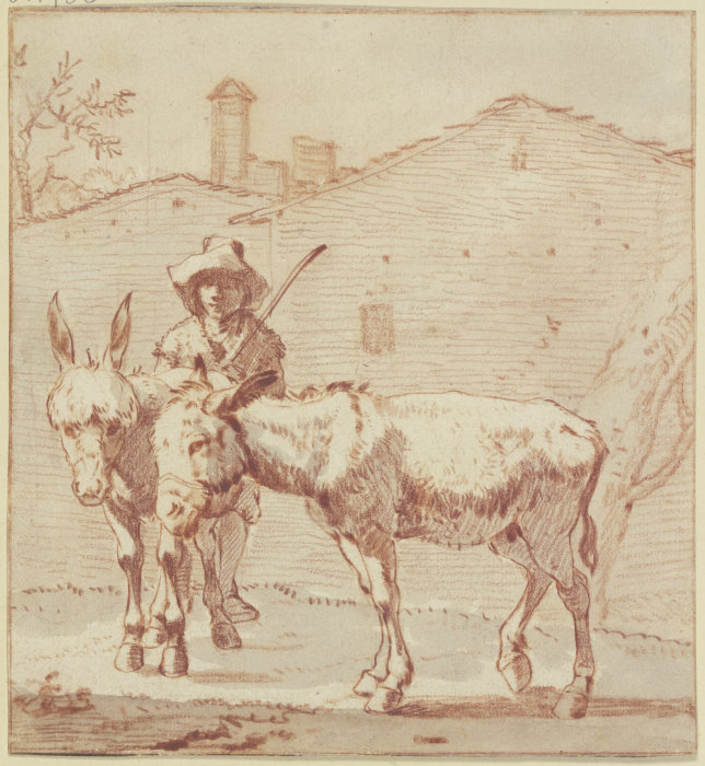 Zwei Esel und ihr Treiber a Paulus Constantijn la Fargue