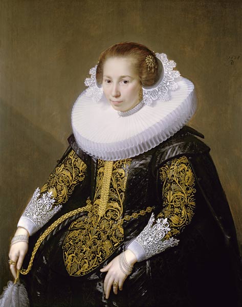 Portrait of Mrs van Voorst (one of a pair: 132049) a Paulus Moreelse