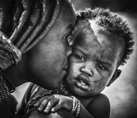 kiss from beautiful himba mom