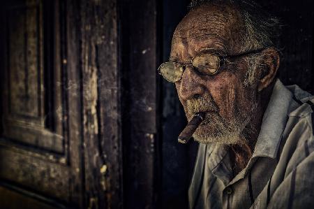 man on porch