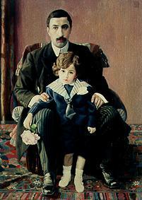 Armand Franzewitsch Auber with his son a Pawel Nikolajewitsch Filonow