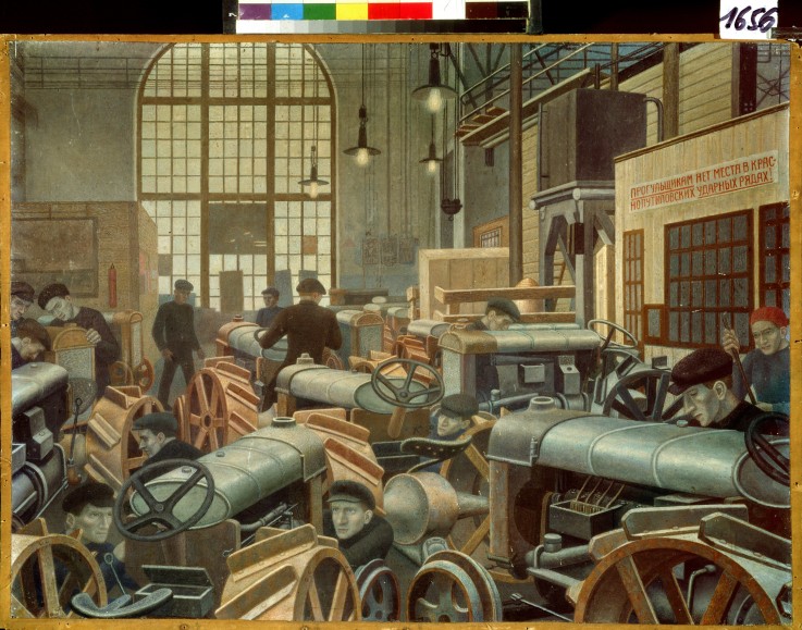 The Tractor assembly shop at the Putilov factory a Pawel Nikolajewitsch Filonow