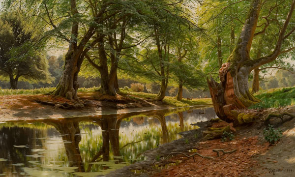 Spring Day at the Forest Stream a Peder Moensted